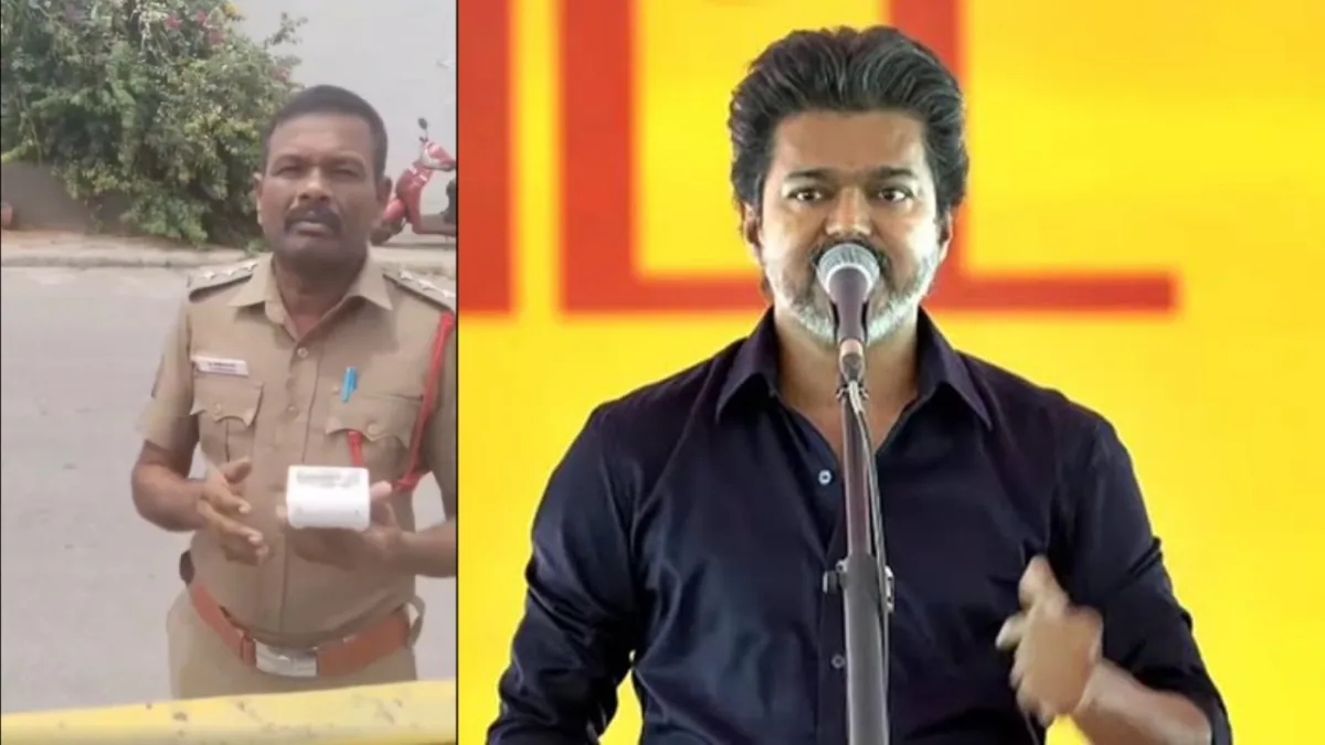 தளபதி விஜய் நம்பர் இருக்கு.. போன் பண்ணவா? காக்கியிடம் சண்டை செய்த ’வடக்கு’ டிரைவர்! வீடியோவ பாருங்க!